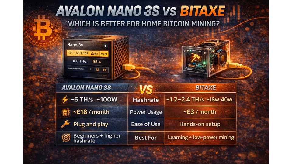 Avalon Nano 3S vs Bitaxe – Which is Better for Home Bitcoin Mining?