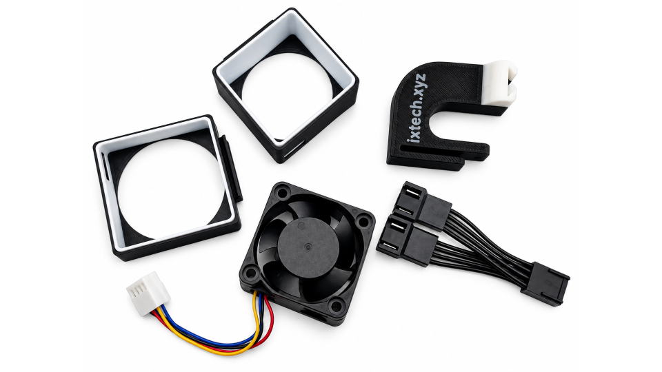 iX-Tech NerdQaxe++ / QAxe+ Hydro VREG Active Cooling Kit – 12V PWM