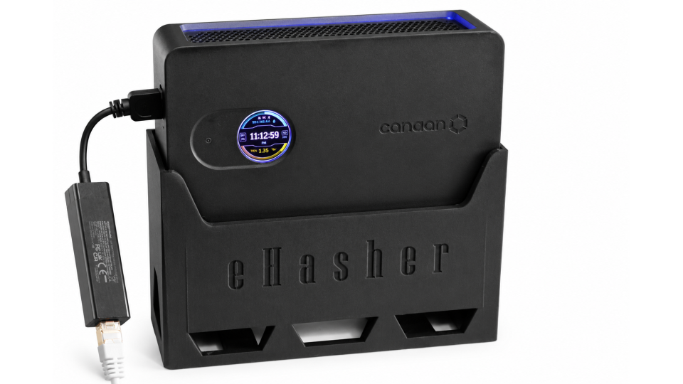 Canaan Avalon Nano 3S Home Bitcoin Miner – Black with Stand and Adapter