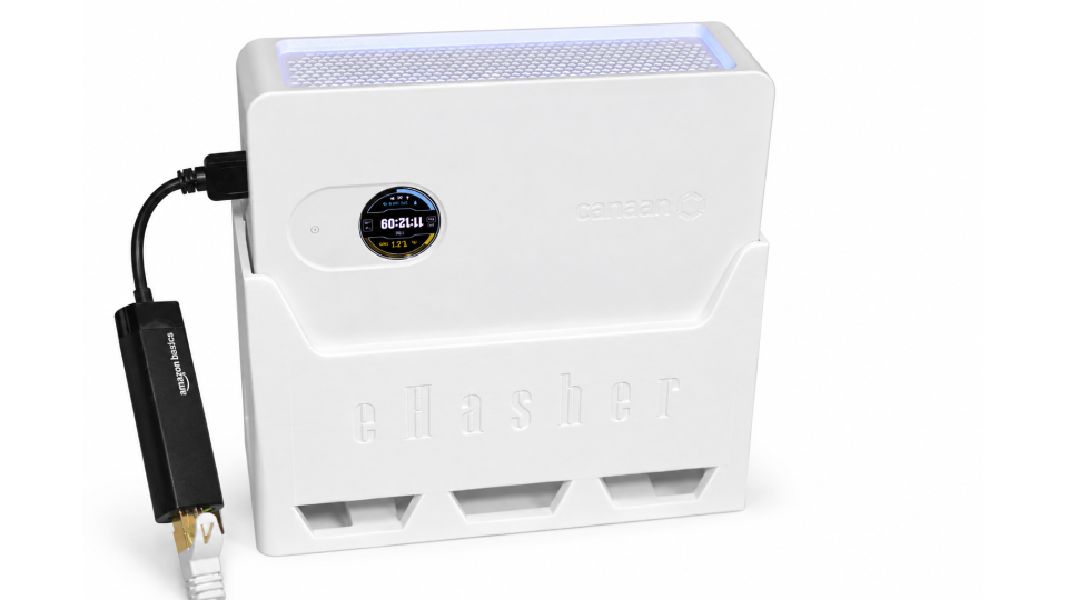 Canaan Avalon Nano 3S Home Bitcoin Miner – White – with Stand and Adapter