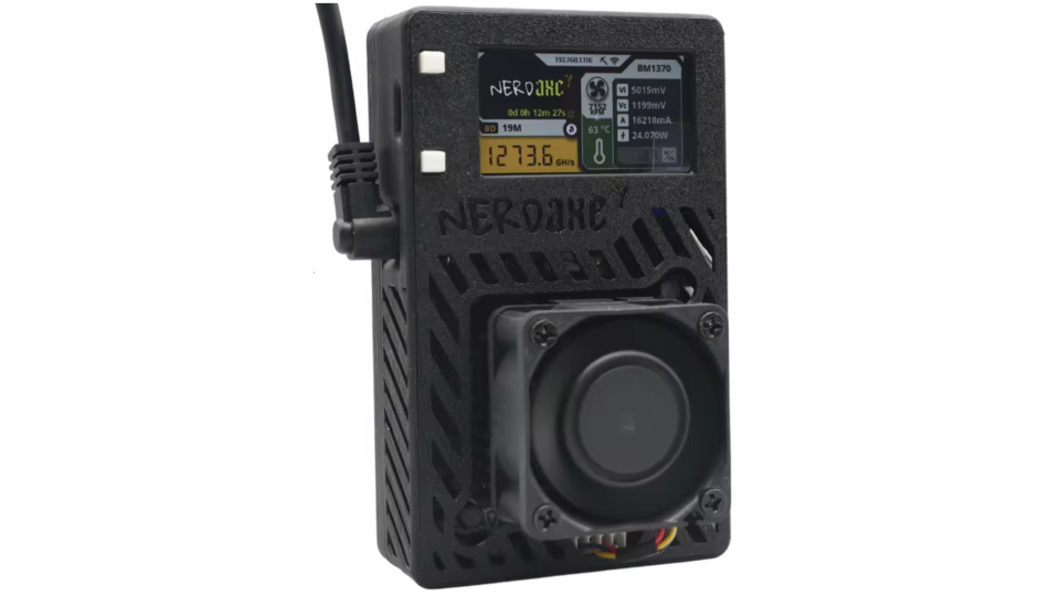 NerdAxe Gamma 601 Bitcoin Miner 1.2TH/s – Black – Open Source WiFi Mini BTC Miner