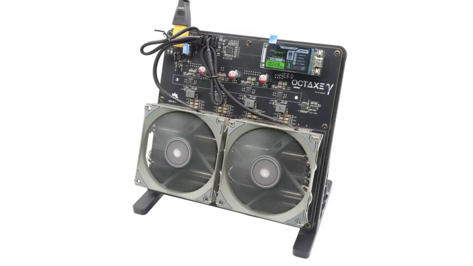 NerdOctaxe Home Bitcoin Miner 9.6TH/s – Ultra Quiet WiFi BTC ASIC (8x BM1370)