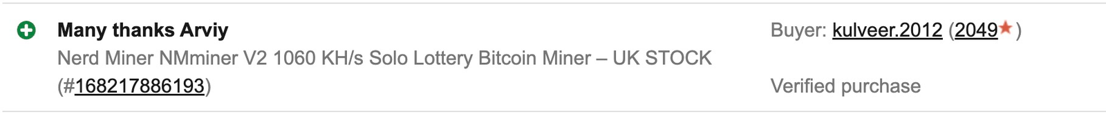 Verified eBay customer feedback screenshot 2