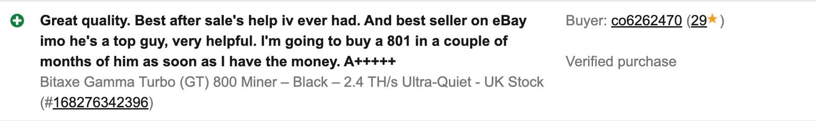Verified eBay customer feedback screenshot 4