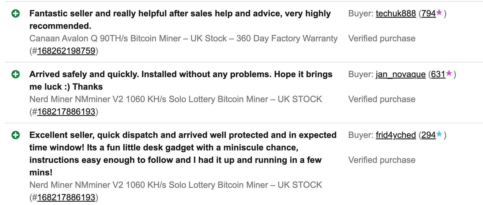 Verified eBay customer feedback screenshot 5